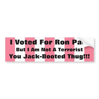 Jack Booted THug, Ron Bumper Stickers by verkmastare