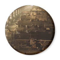 Jack Delano Locomotive Workshop Refrigerator Magnets