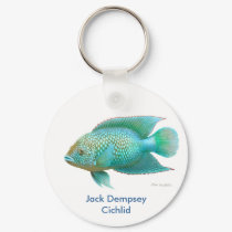 Jack Dempsey cichlid keychains by twopurringcats Jack Dempsey cichlid keychains