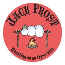 Jack Frost Roasting Round Stickers