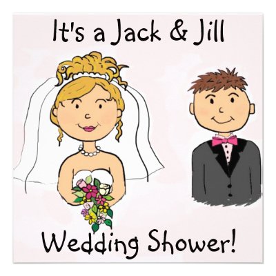 Jack &amp; Jill Bride Groom Wedding Shower Invitations