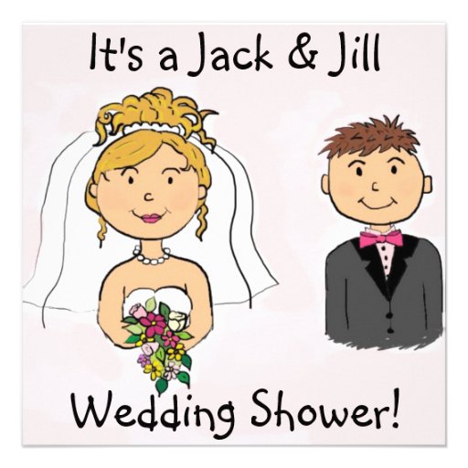 Jack & Jill Bride Groom Wedding Shower Invitations (front side)
