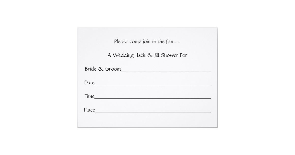 Jack & Jill Wedding Shower / Invitation Zazzle