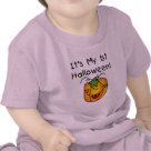 infant_tshirt - First Halloween T-shirts, bodysuits, cards, tote bags, and more with a cute smiling jack o lantern design!: Sizes  Available colors: pink