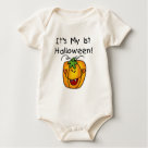 infant_creeper_organic - First Halloween T-shirts, bodysuits, cards, tote bags, and more with a cute smiling jack o lantern design!: Sizes  Available colors: natural