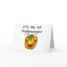  - First Halloween T-shirts, bodysuits, cards, tote bags, and more with a cute smiling jack o lantern design!: Sizes 