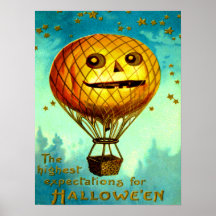Jack O' Lantern Air Balloon Poster