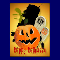 Jack-O-Lantern and Graves Posters posters