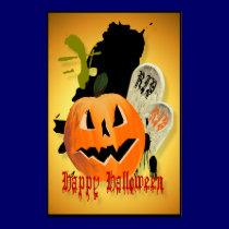 Jack-O-Lantern and Graves Posters posters