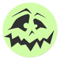 Jack-O-Lantern Face Round Sticker