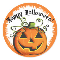 Jack-O-Lantern Gift Label stickers