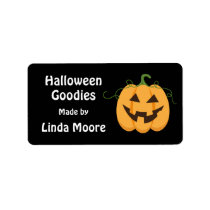 Jack o lantern Halloween kitchen label