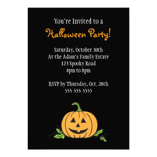Jack 'O Lantern Halloween Party Personalized Invite