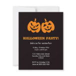 Jack o lantern Halloween party invite invitations