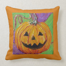 Jack-O-Lantern Halloween Throw Pillow