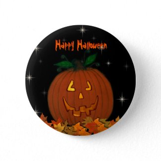 Jack-O-Lantern Happy Halloween Button button