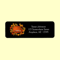 Jack O Lantern Leaves Halloween Address Label labels