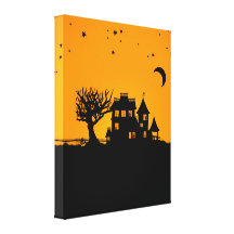 Jack O Lantern Manor Gallery Wrap Canvas