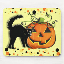 Jack-O-Lantern N Cat Mousepad