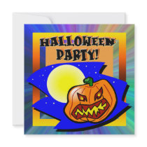Jack O Lantern Pumpkin Halloween Party Invitation