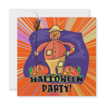 Jack O Lantern Pumpkin Halloween Party Invitation