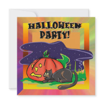 Jack O Lantern Pumpkin Halloween Party Invitation
