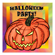 Jack O Lantern Pumpkin Halloween Party Invitation invitations