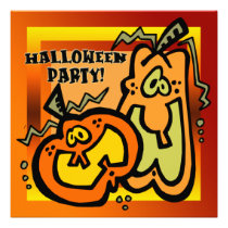 Jack O Lantern Pumpkin Halloween Party Invitation invitations