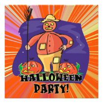 Jack O Lantern Pumpkin Halloween Party Invitation invitations