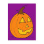 Jack o' Lantern Purple Postcard