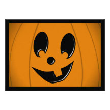 Jack-O-Lantern Silly Face with One Tooth Invitations
