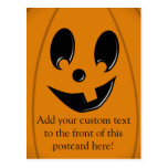 Jack-O-Lantern Silly Face with One Tooth Postcards