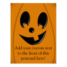 Jack-O-Lantern Silly Face with One Tooth Postcards