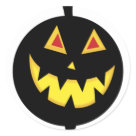 round_sticker - Pumpkin stickers and jack-o-lantern stickers. Fun halloween favors and novelties.