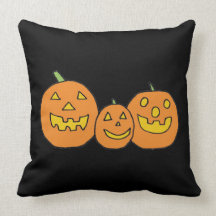 Jack-o'-Lantern Trio pillow