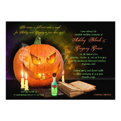 Jack O'Lantern Halloween Wedding Invitation