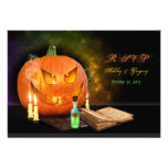 Jack O'Lantern Halloween Wedding Reply Card Personalized Invitation