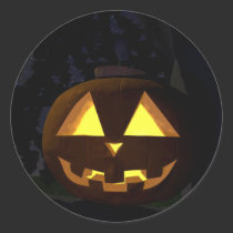 Jack O'Lantern in Tree Sticker