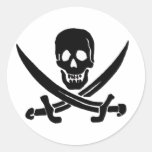 Jack Rackham-Black Round Stickers