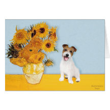 Jack Russell 11 - Sunflowers Cards