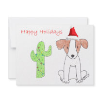 Jack Russell Cactus Christmas invitations by giftsjustforuholiday Jack Russell Cactus Christmas invitations