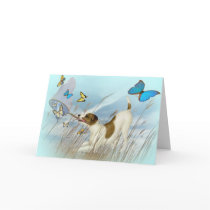 Jack Russell Chases Butterflies Cards