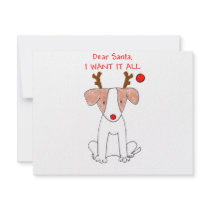 Jack Russell Dear Santa invitations by giftsjustforuholiday Jack Russell Dear Santa invitations