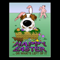 Jack Russell Happy Easter Postcard postcards