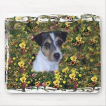 JACK RUSSELL IN THE FLOWERS mousepads