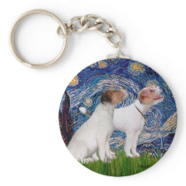 Jack Russell Pair 4 - Starry Night Keychain