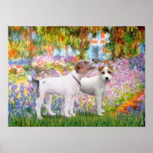 Jack Russell Pair - Garden Poster
