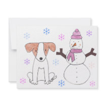 Jack Russell & Snowman invitations by giftsjustforuholiday Jack Russell & Snowman invitations