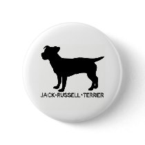 Jack Russell Terrier Button by dogsilhouettes Jack Russell Terrier Button
