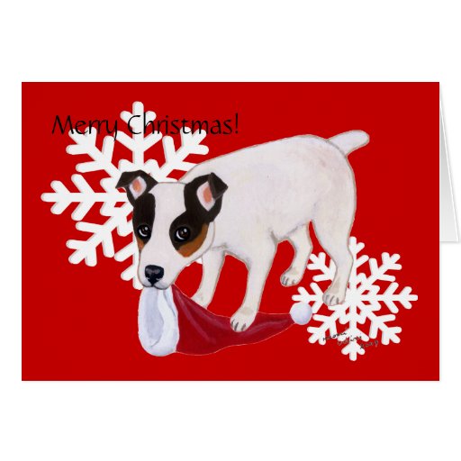 Jack Russell Terrier Christmas Snowflakes Card Zazzle